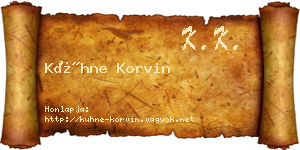 Kühne Korvin névjegykártya