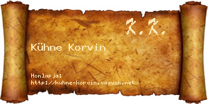 Kühne Korvin névjegykártya