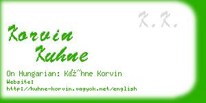 korvin kuhne business card